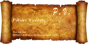 Páhán Vivien névjegykártya